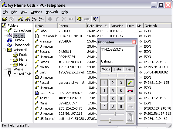 PC-Telephone Screenshot